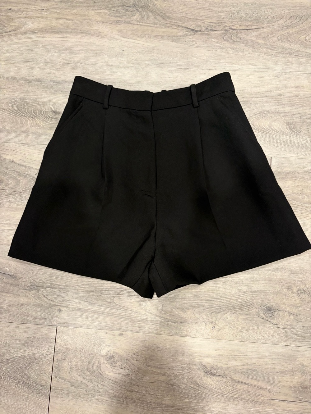 Zara Black High-Waist Tailored Women's Shorts